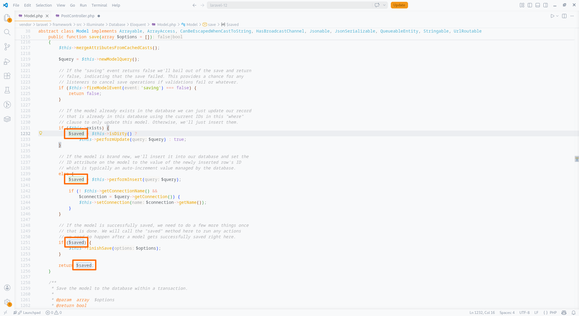 Document Highlight marking all references to a PHP symbol in the editor
